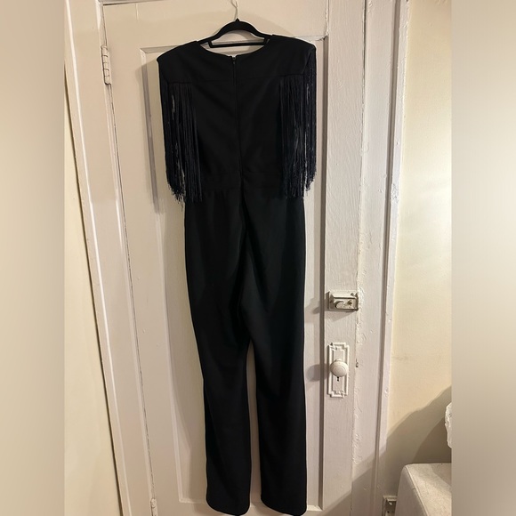 Black jumpsuit with tassels on the arms size large - Picture 2 of 2